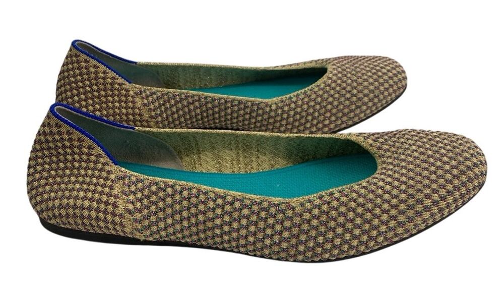 Rothys Limited Edition Multi Metallic Sparkling The Round Flats Size 8.5